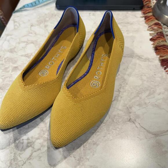 Rothy's Shoes - * Rothy's Yellow Pointed Toe Flats Size 6.5 NWOT